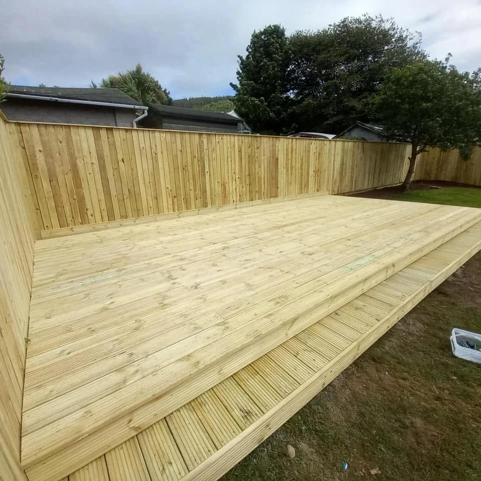 Spacious timber decking and new garden fencing by CM